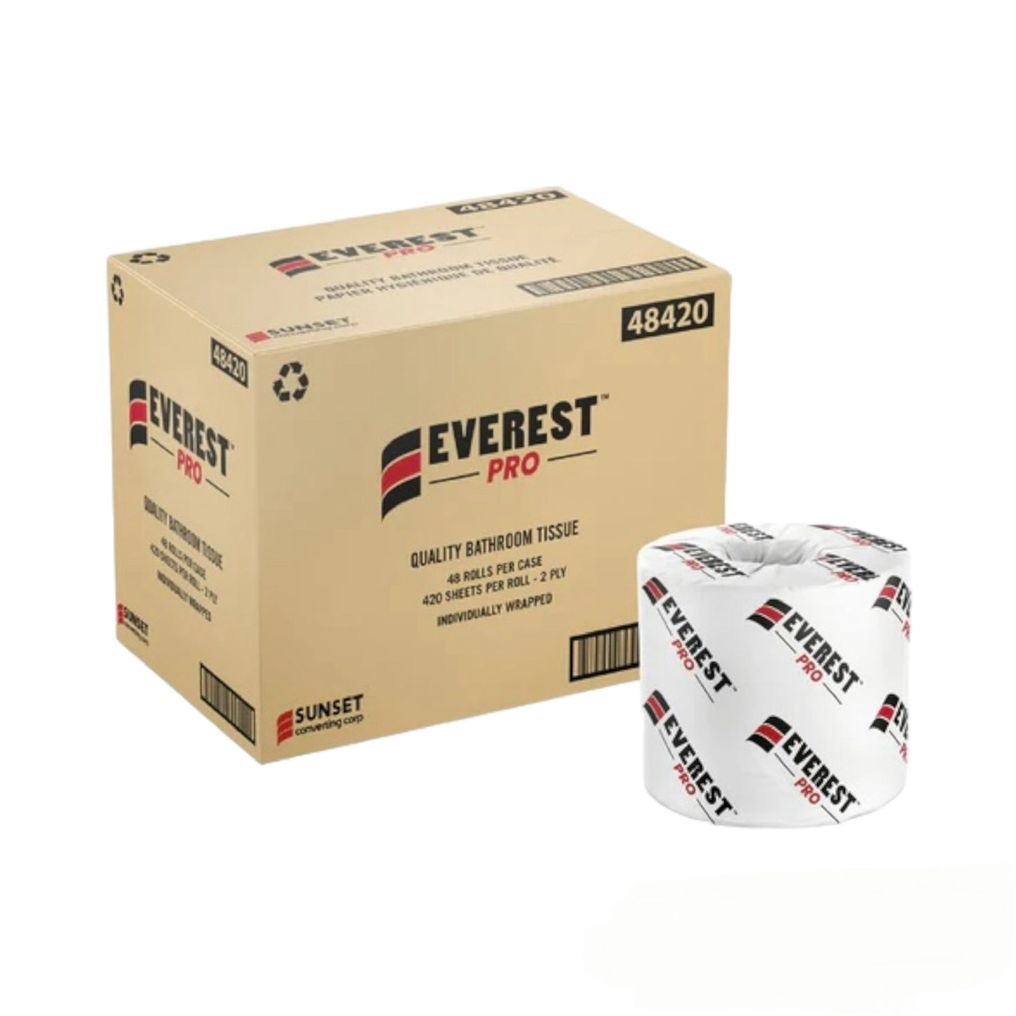 2 Ply Recycled Standard Toilet Paper - Laminated - 420 Sheets
