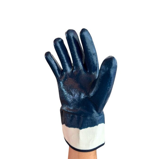 Stellar Jersey Liner Full Coated Blue Nitrile Gloves - Sz 10 (X-Large)