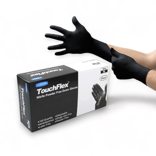TouchFlex Nitrile Exam Gloves - Powder Free - Case of 10 Boxes of 100 Gloves