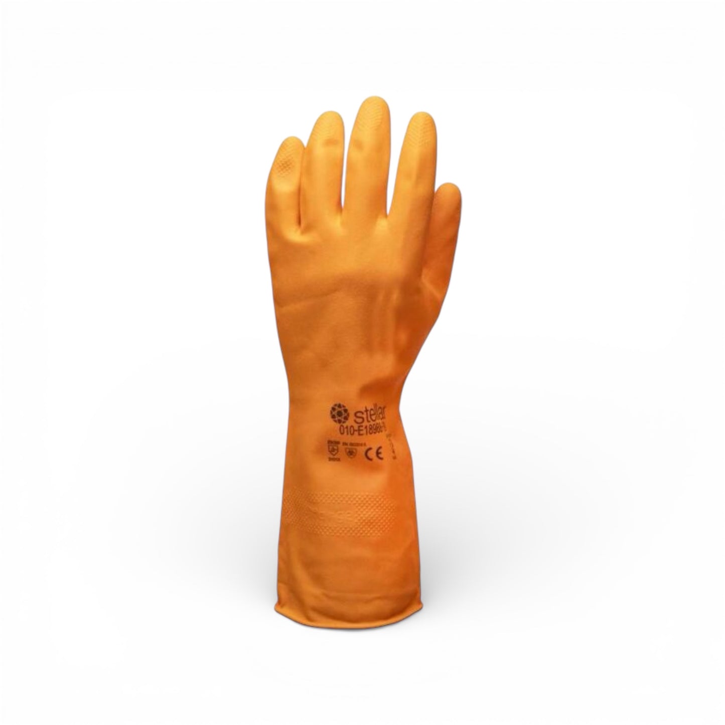 Orange 24 Mil Flock Lined Latex Gloves - 12 Pairs / Bag