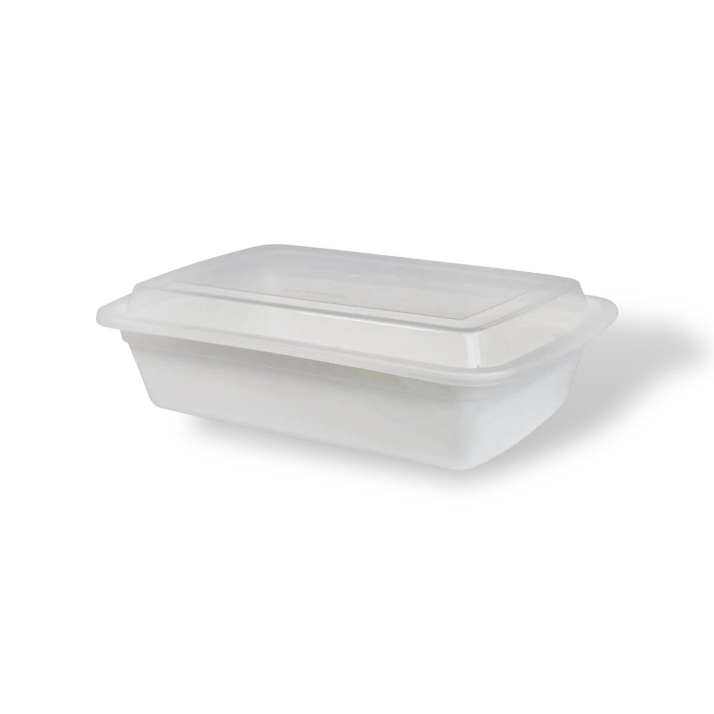 28 oz. White Rectangle Plastic Container With Lids- Case of 150 ct.