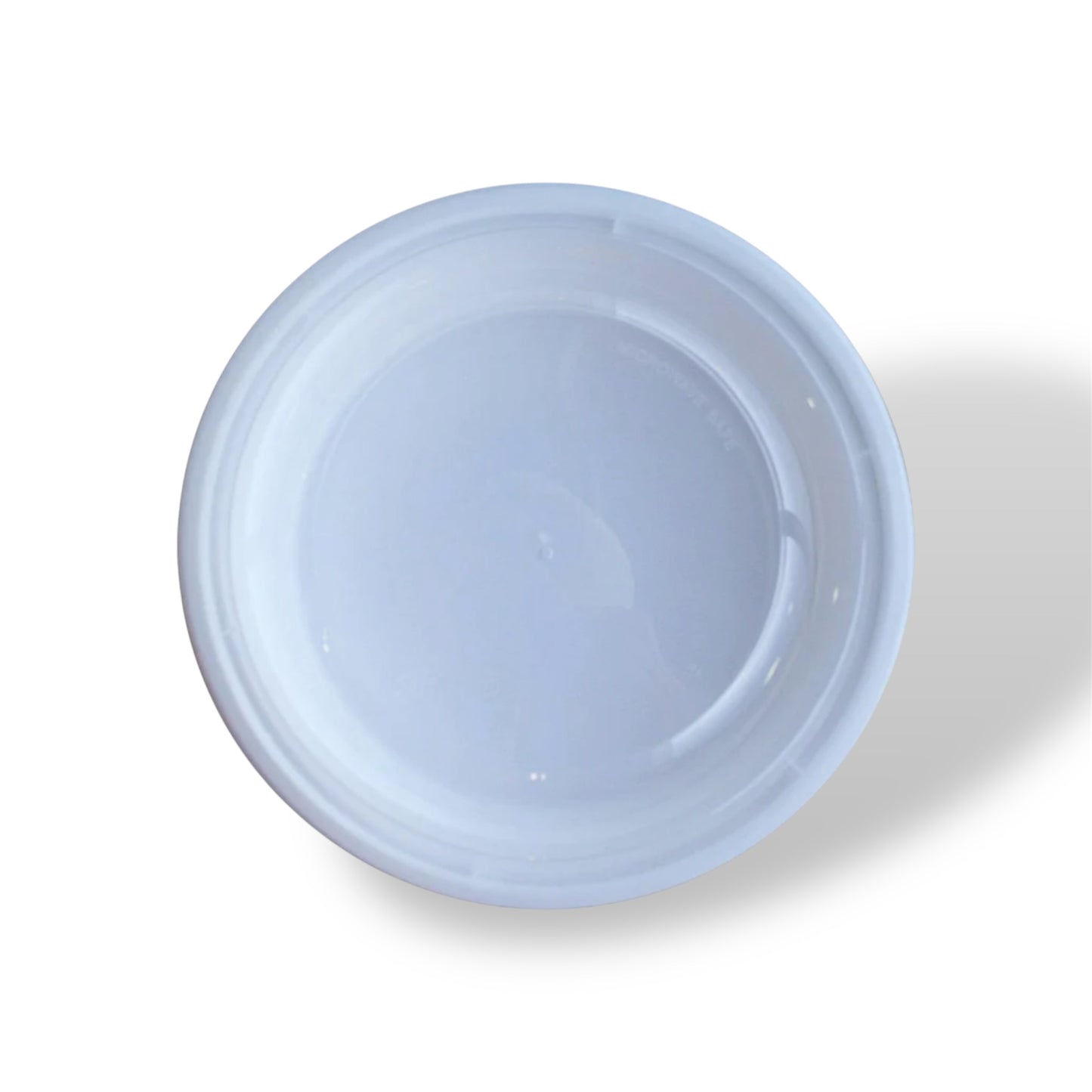 9” White Round Plastic Container With Lids - Case of 150 ct.
