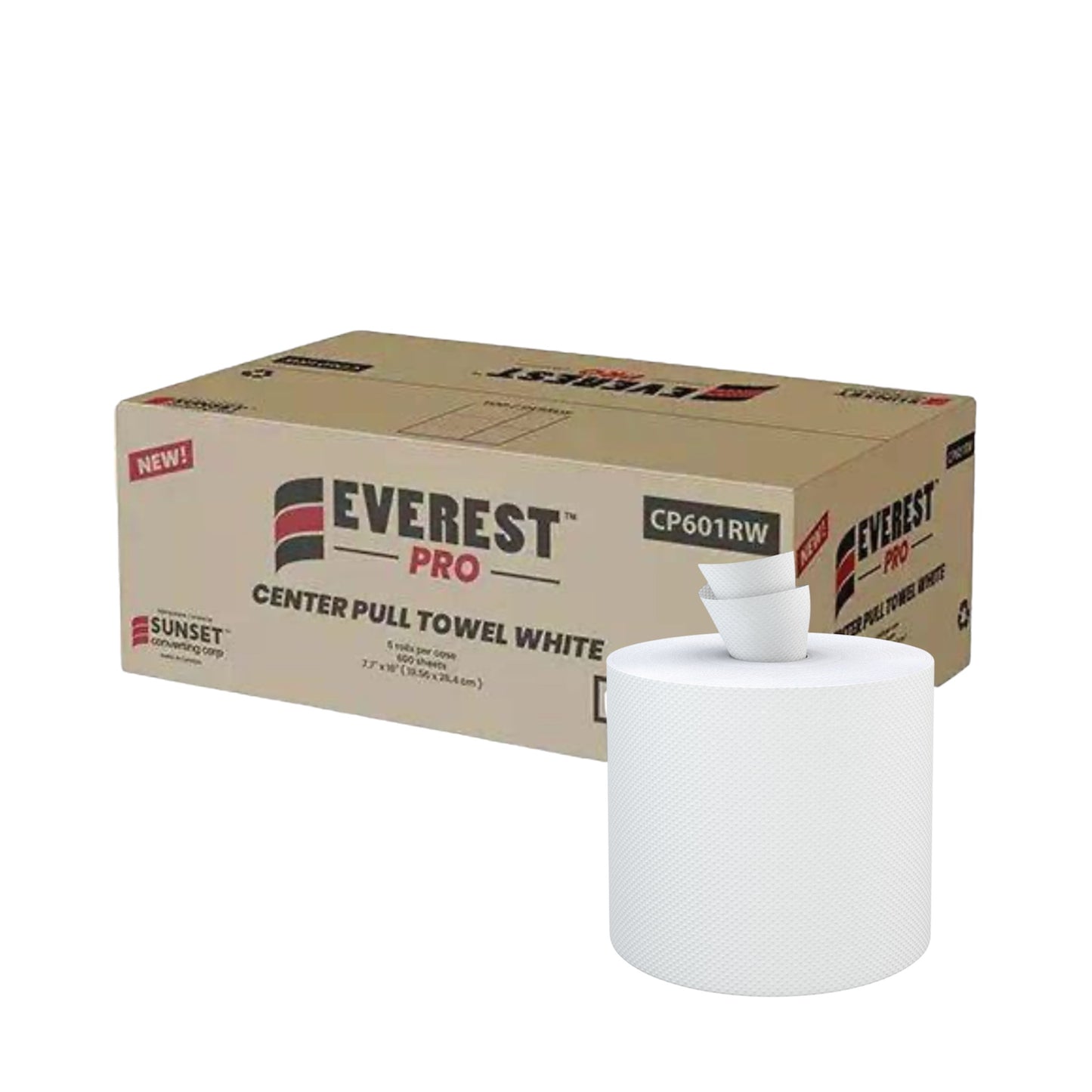 White Centrepull Paper Towel - 1 Ply Recycled Paper - 600 Sheets