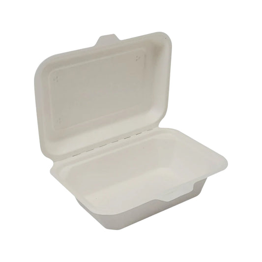 Bagasse Clamshell Container - 600 mL