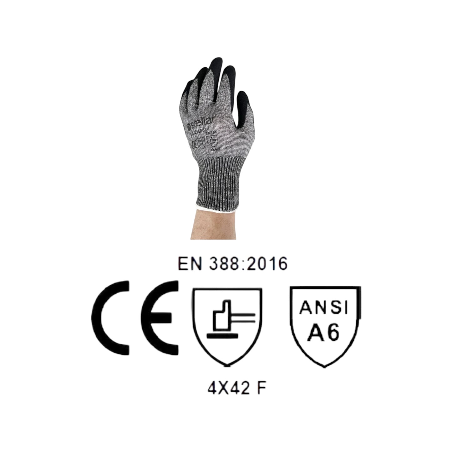 Grey Nitrile Coated Cut Level 6 Gloves - Case of 120 Pairs