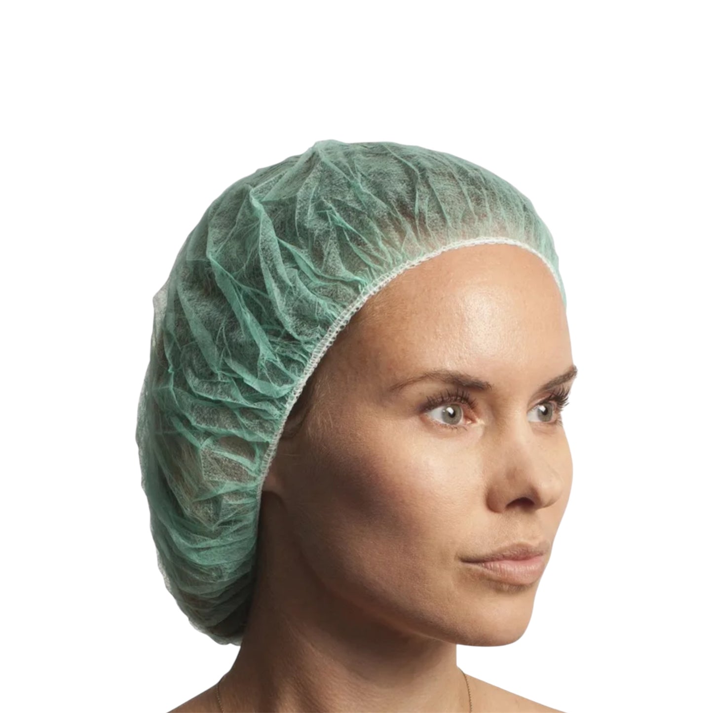 Green Flat Bouffant Caps - Case of 1,000
