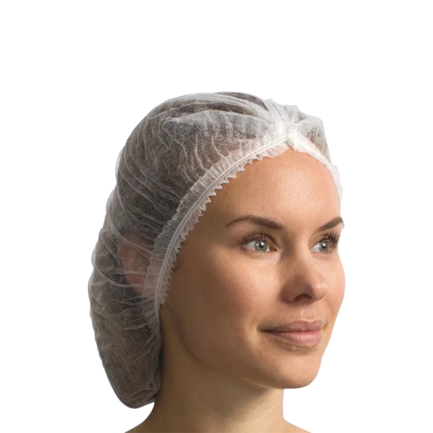 White Pleated Bouffant Caps