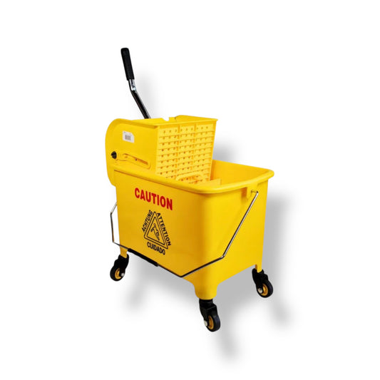 Yellow Mop Bucket With Down Press Wringer - 19 L