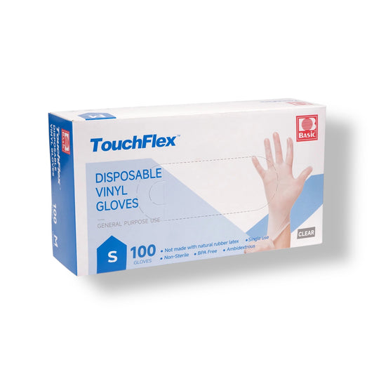 TouchFlex Clear Vinyl Gloves - Powder Free | Case of 10 Boxes
