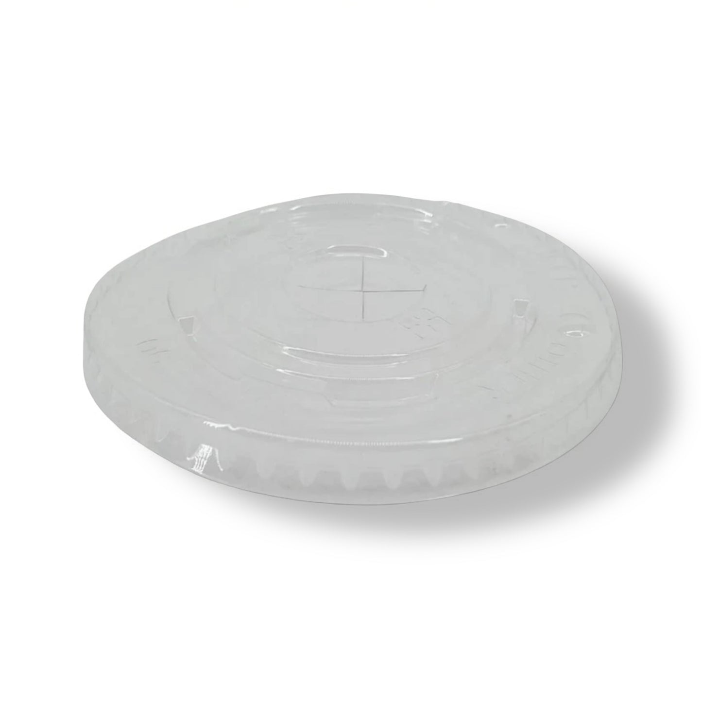 X Straw Flat PET Lid for 16 & 22 oz. Cold Paper Cups - Case of 1,000