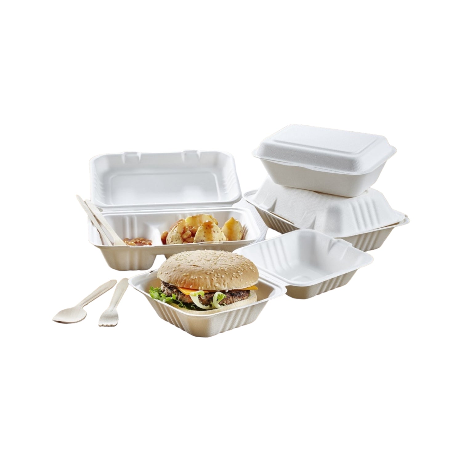 Bagasse Clamshell Container