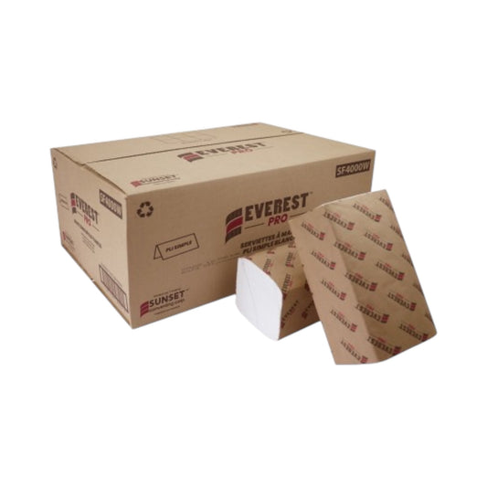 White Singlefold Towels - 1 Ply Recycled Paper