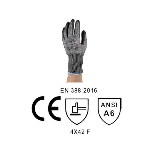 Black Polyurethane Coated Cut Level 6 Gloves - Case of 120 Pairs