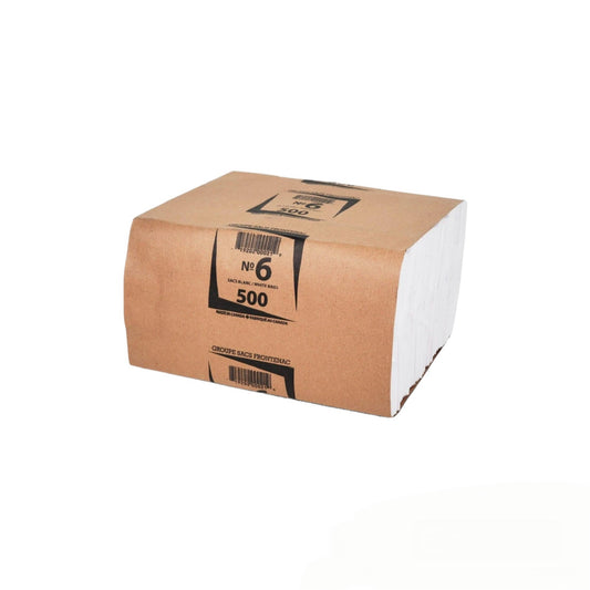 #6 White Paper Bags - Bundle of 500 ct.