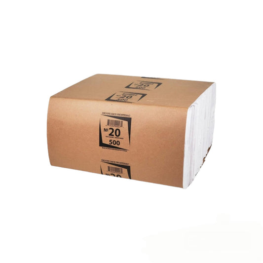 #20 White Paper Bags - Bundle of 500 ct.