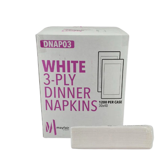 White 3-Ply Dinner Napkins - Case of 1,200 Napkins