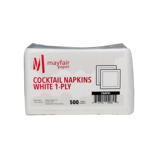 White 1-Ply Cocktail Napkins - Case of 4,000 Napkins