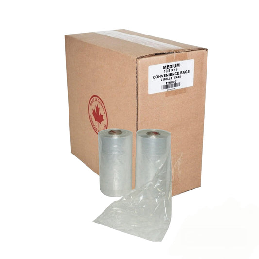 Strong Medium Clear Plastic Bag Roll - 10.5”x15”