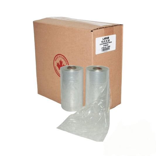 Strong Large Clear Plastic Bag Roll - 10.5”x20”