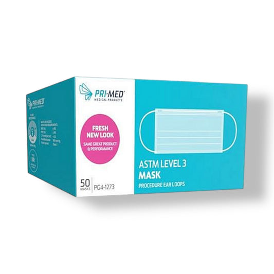 Pri-Med Ear-loop Indigo Face Mask ASTM Level 3 - PG4-1273 - Case of 10 Boxes
