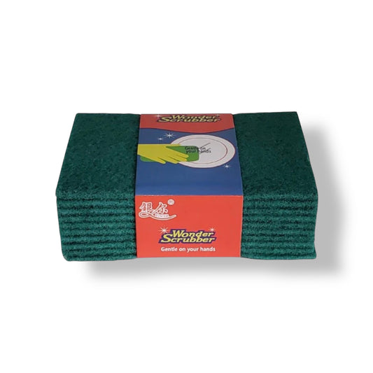 Strong Green Scrub Pads - Case of 10 Packs