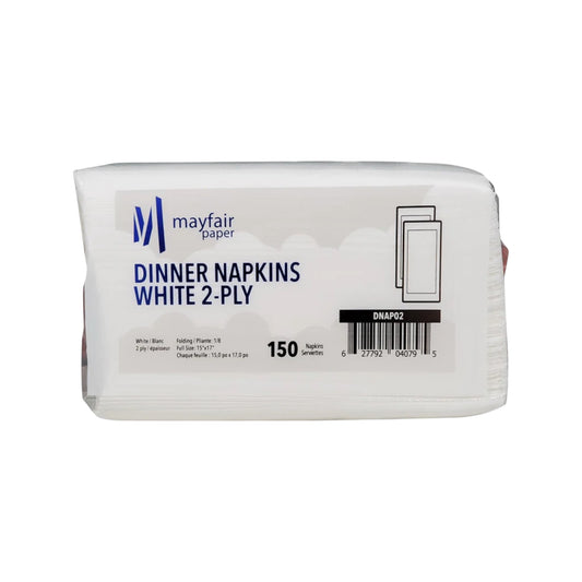 White 2-Ply Dinner Napkins - Case of 3,000 Napkins
