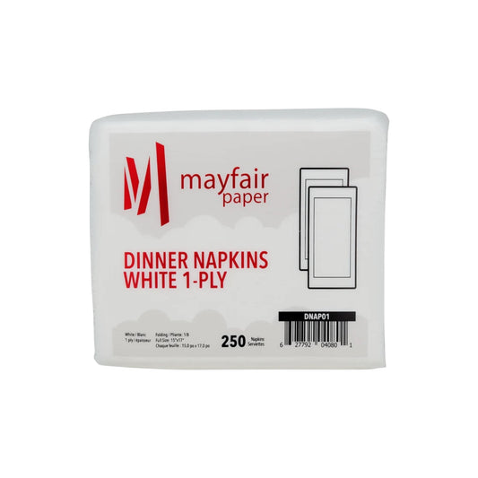 White 1-Ply Dinner Napkins - Case of 3,000 Napkins