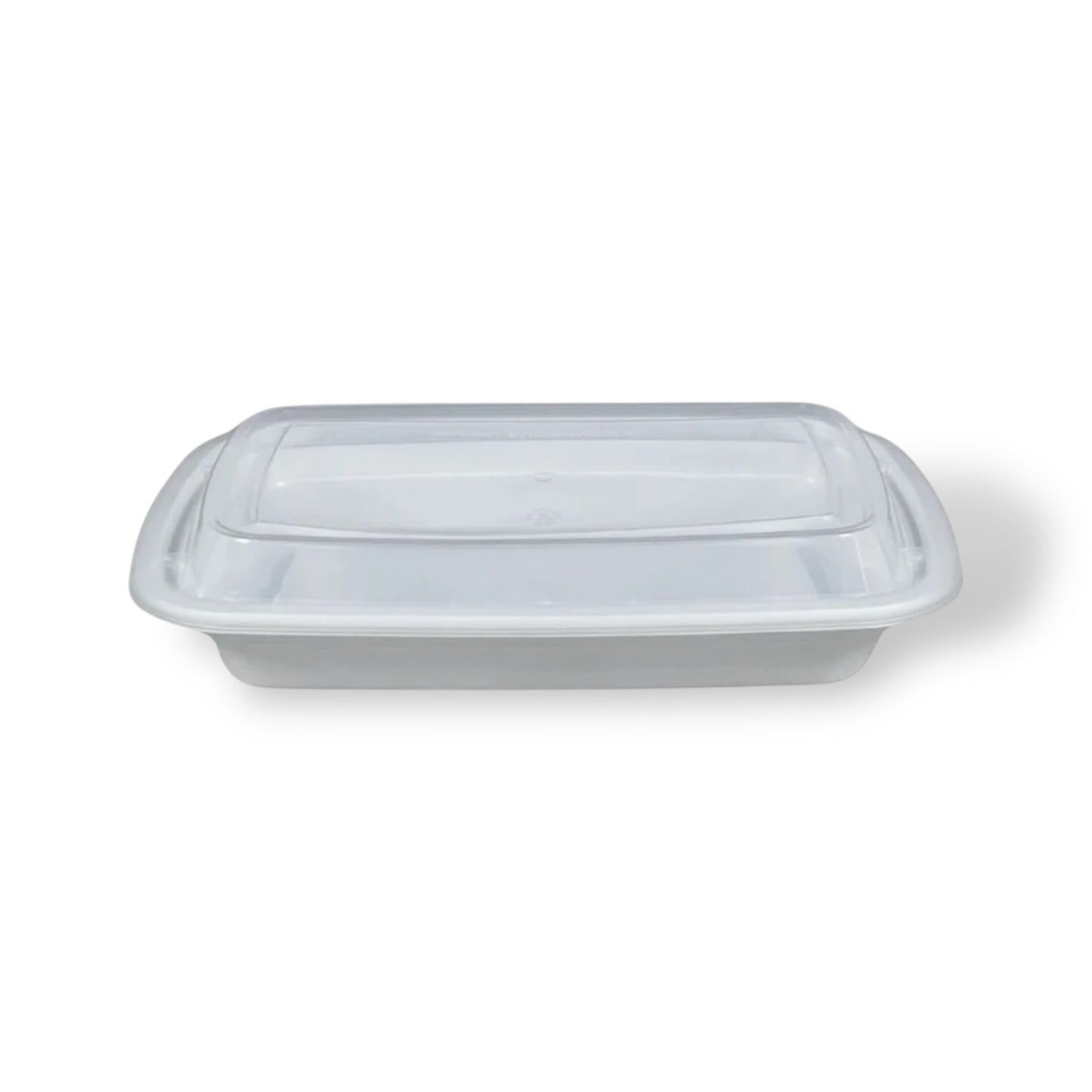 16 oz. White Rectangle Plastic Container With Lids- Case of 150 ct.