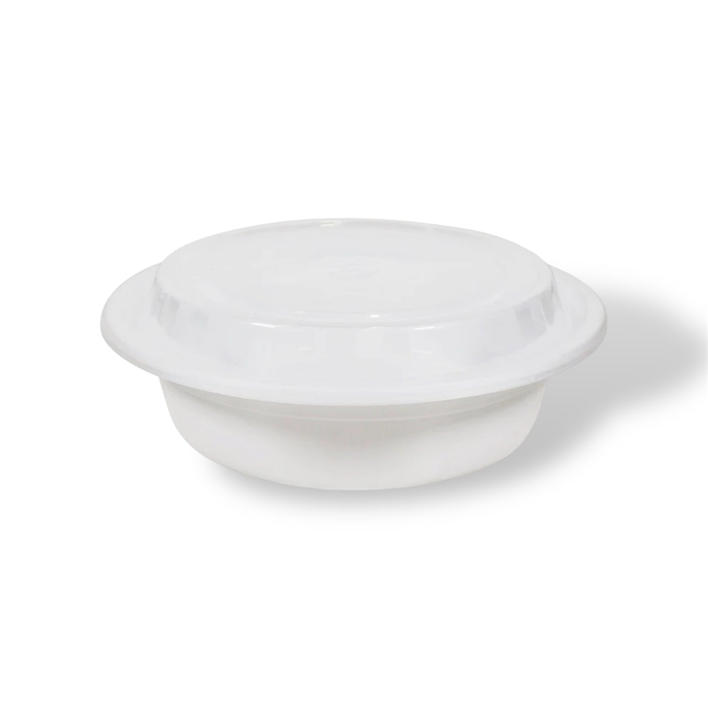 6” White Round Plastic Container With Lids - Case of 150 ct.