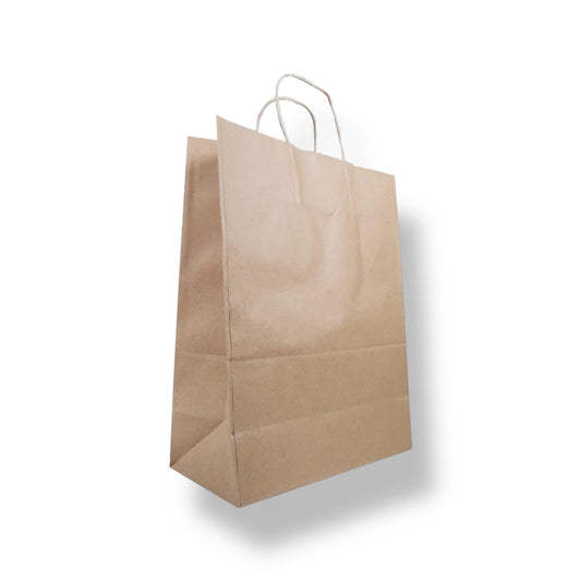 10x5x13” Twisted Handles Kraft Paper Bag - Case of 250 ct.