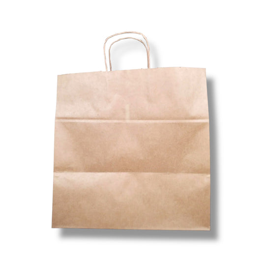 14x10x14” Twisted Handles Kraft Paper Bag - Case of 200 ct.