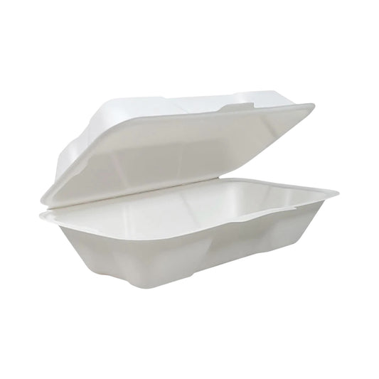Hot Dog Bagasse Clamshell Container - 8.45”x4.75”