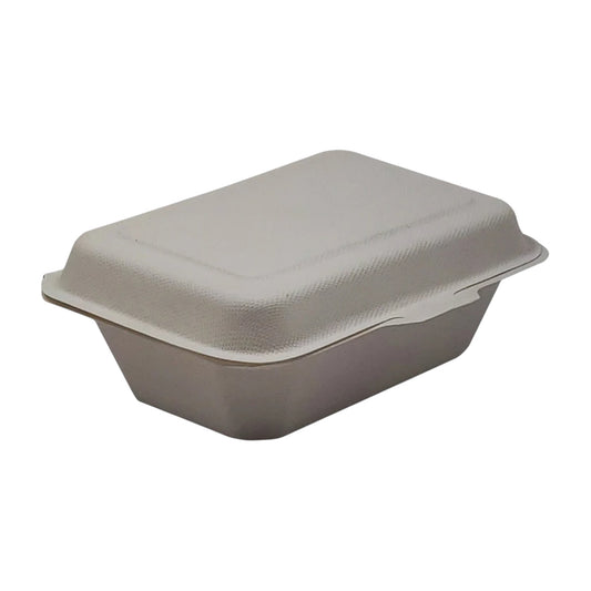 Bagasse Clamshell Container - 600 mL