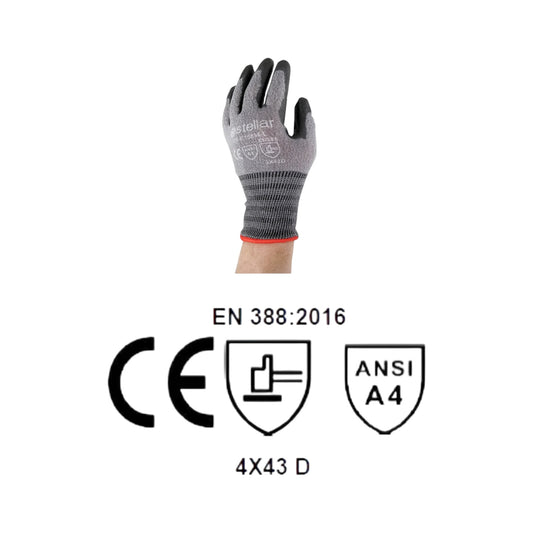Black Polyurethane Coated Cut Level 4 Gloves - Case of 120 Pairs