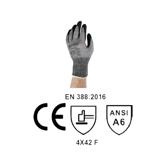 Grey Nitrile Coated Cut Level 6 Gloves - Case of 120 Pairs