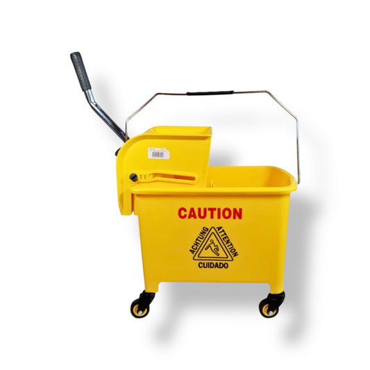 Yellow Mop Bucket With Down Press Wringer - 19 L