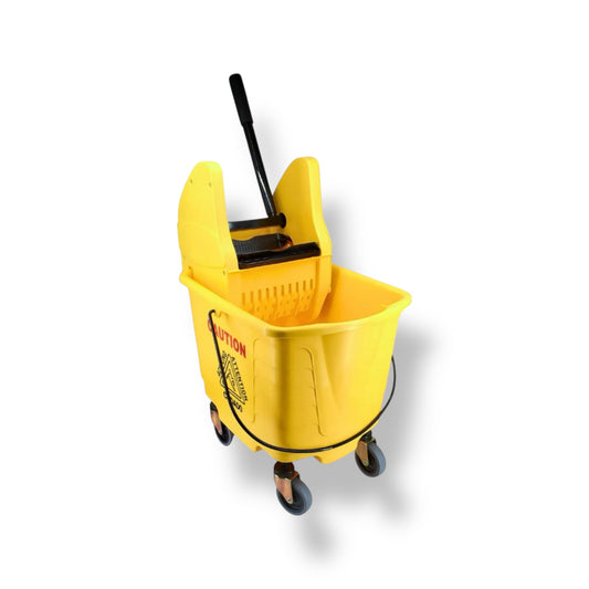 Yellow Mop Bucket With Down Press Wringer - 27 L