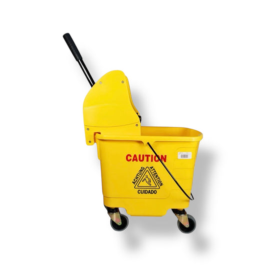 Yellow Mop Bucket With Down Press Wringer - 27 L