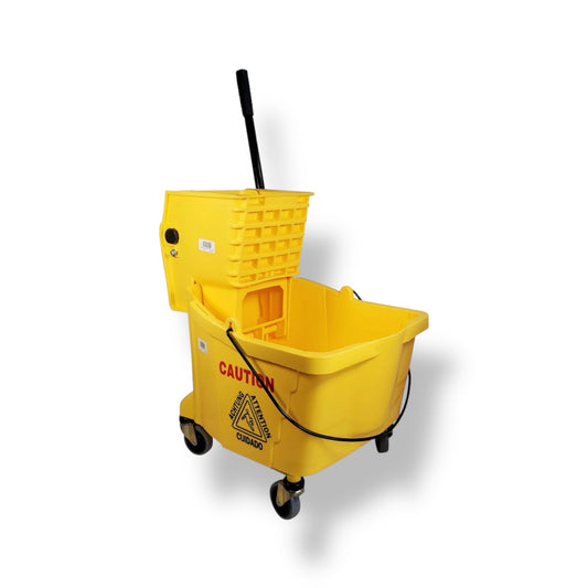 Yellow Mop Bucket With Down Press Wringer - 32 L