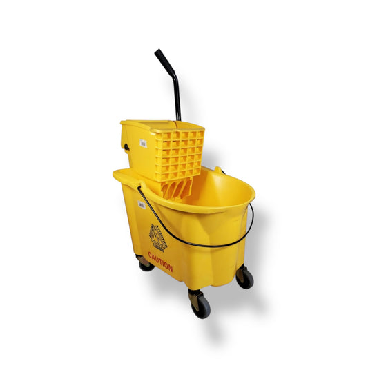 Yellow Mop Bucket With Down Press Wringer - 36 L