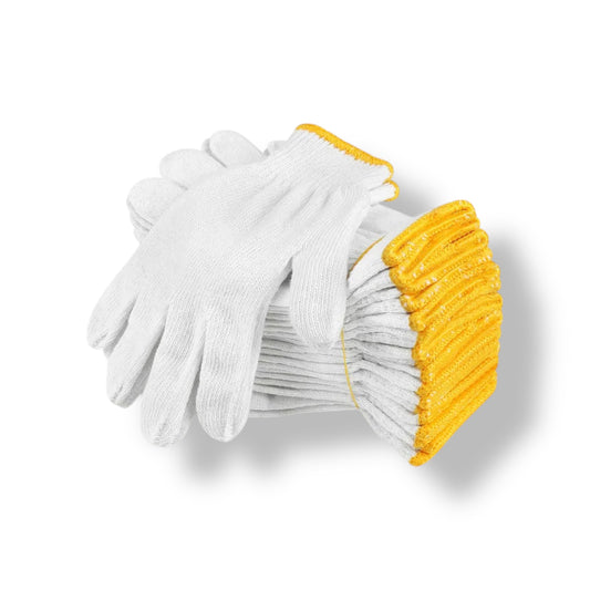 Premium Cotton Knitted Gloves - 12 Pairs Per Bag